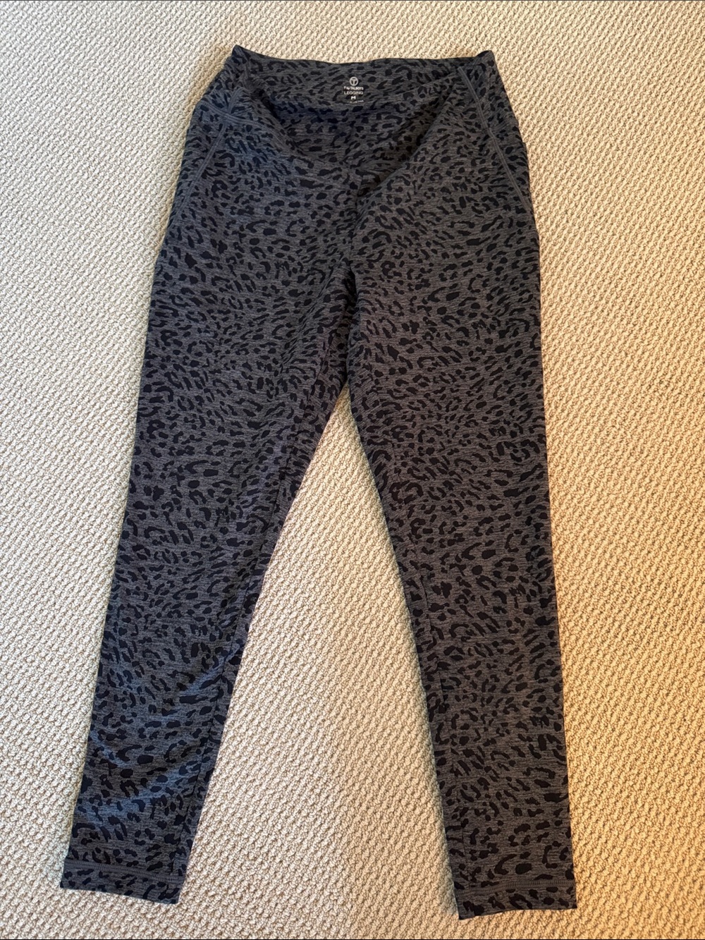 Talbots Dark Charcoal Leopard-Print Leggings